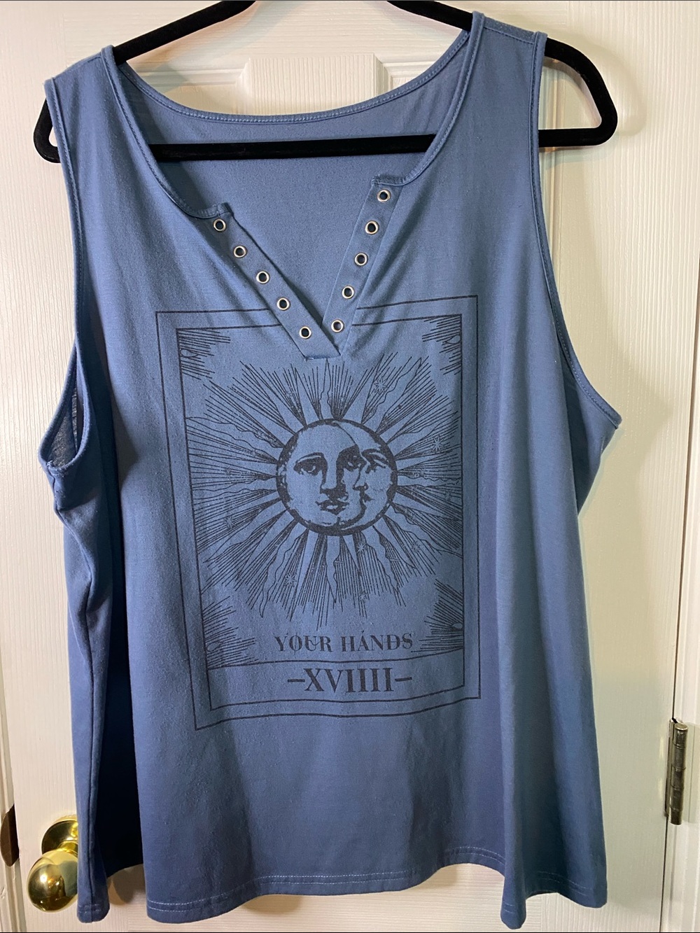 Leasty Women’s 3X Blue and Black Tank Top